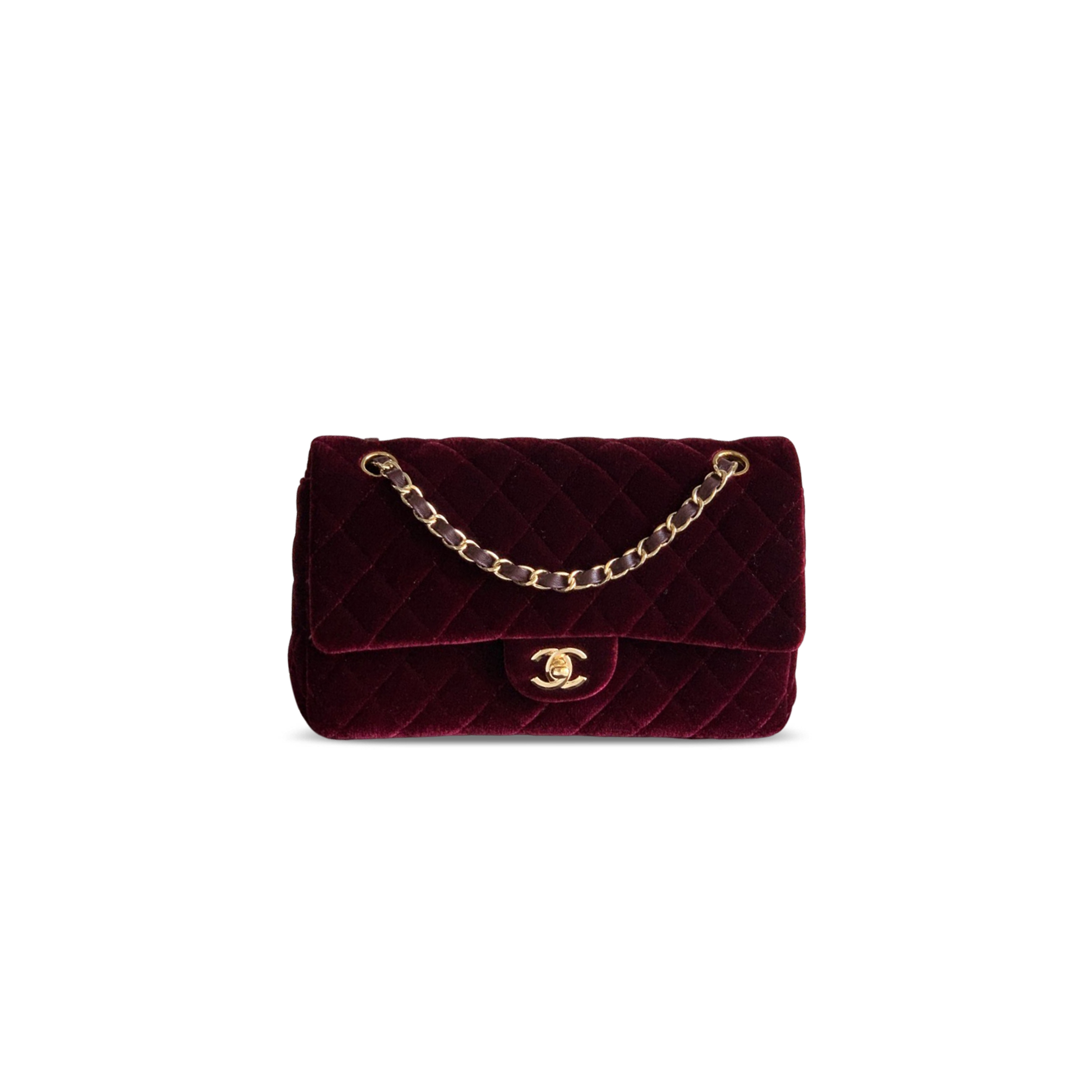 CHANEL MEDIUM CLASSIC HANDBAG VELVET A01112 (25*16*7cm)